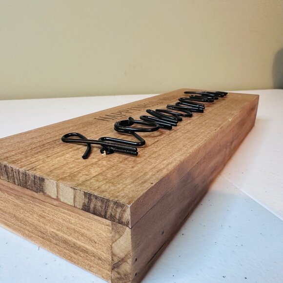 Happiness Is Homemade Block Sign with Metal lettering Rustic Home Decoration - Picture 5 of 8